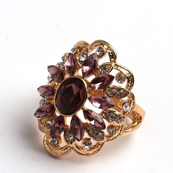 Moda anel maçônico para as mulheres de cristal flor colorida 2016 cz diamante carter amor anel de dedo conjunto de casamento anéis de jóias mulheres