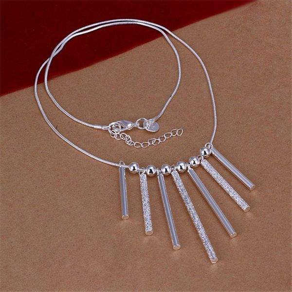 

new arrival seven pillars of necklace sterling silver plate necklace stsn094,fashion 925 silver chains necklace factory direct sale