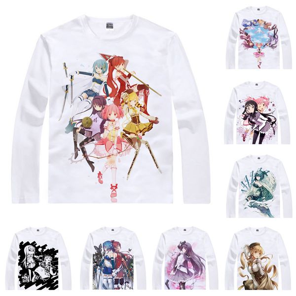 

anime shirt puella magi madoka magica t-shirts multi-style long sleeve magical girl madoka magica homura akemi cosplay motivs kawaii shirts, White;black