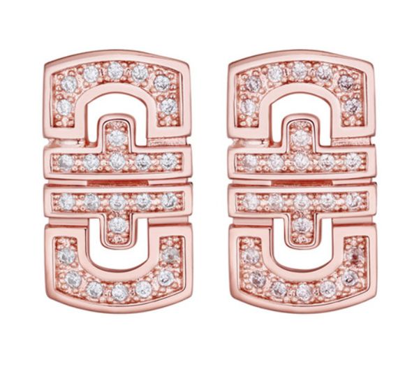 

earrings stud fashion women royal style zircon 18k gold plated geometric stud earrings jewelry wholesale ter035, Golden;silver