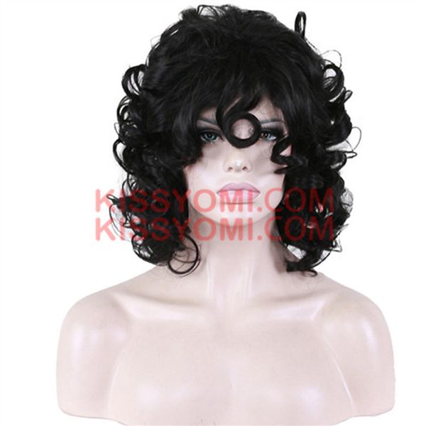 

дешевые парик короткая свободная волна синтетические волосы натуральные черные парики для женщин синтетический парик боковой парик, Black