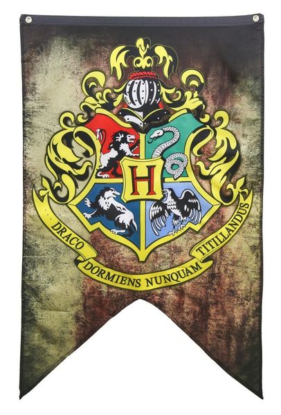 

75*125cm Harry Potter Gryffindor Hufflepuff Slytherin Ravenclaw Flag Hogwarts College Flag Home Decor Polyester Wall Banner