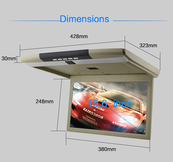 2019 Car VIdeo 15.6 Inch TFT LCD Display Monitor 12 24v 