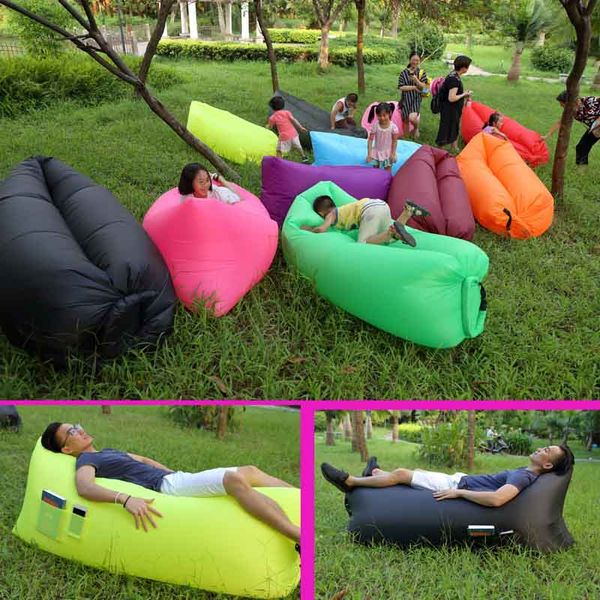 Fast Inflatable Air Sleeping Bag Outdoor Couch Portable Sofa