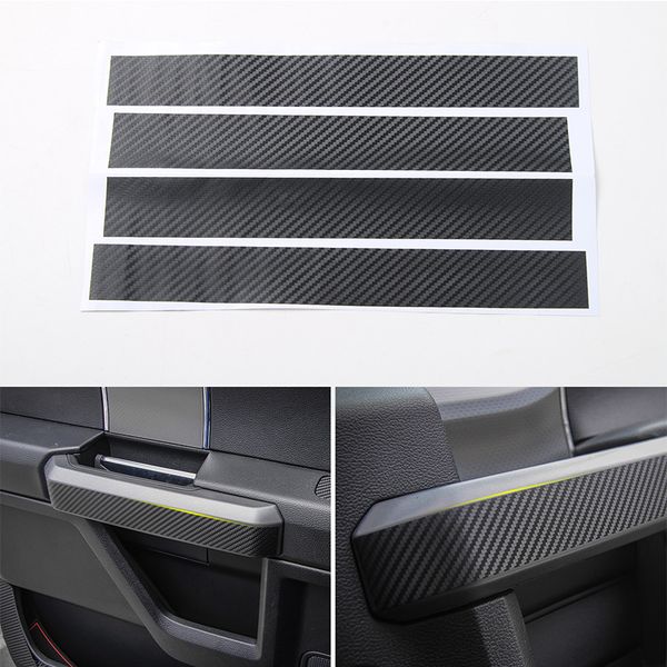 

inner door handle carbon fiber stickers black car interior accessories fit for ford f150 2015-2016