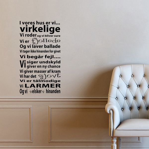House Rules Decals Danish I Vores Hus Vinyl Wall Stickers For Living Room Decor Vinyl Wall Sayings Vinyl Wall Sticker From Flylife 11 56 Dhgate Com