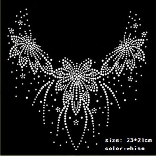 

21*23cm Hot Fix Rhinestones motif Heat Transfer on Design Iron On clothes T Shirt Shoes Bags dancing dress diy white rhinestone drop ship