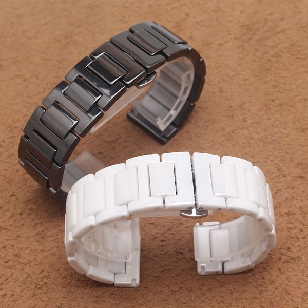 

ceramic watchband strap watch bracelet white or black watch band 14mm 16mm 18mm 20mm woman wristwatches band wristband accessories sell, Black;brown