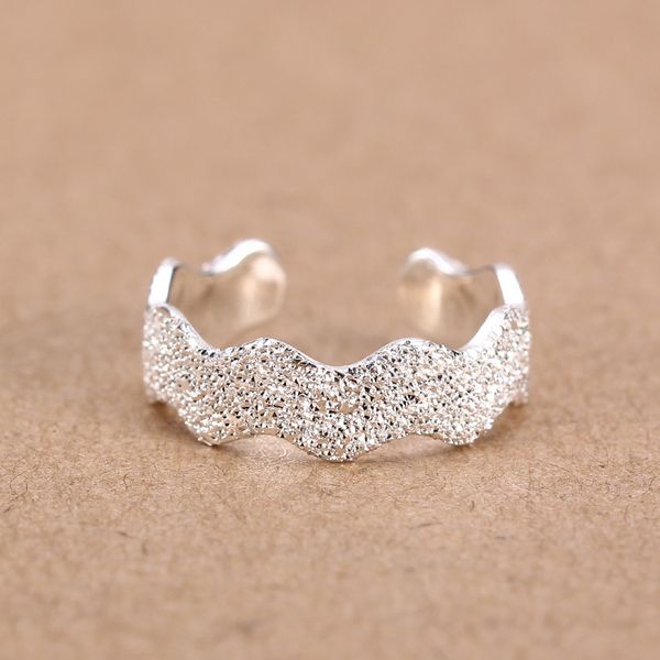 

100% 925 european jewelry wave silver rings brand fashion finger rings open women ring antiallergic 1.53g
