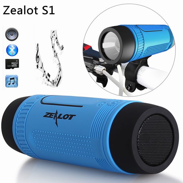 Zealot di alta qualità S1 Multifunzione Stereo esterno Stereo Wireless Bluetooth Speaker con torcia LED/batteria da 4000Mah/FM Radio/TF Slot scheda