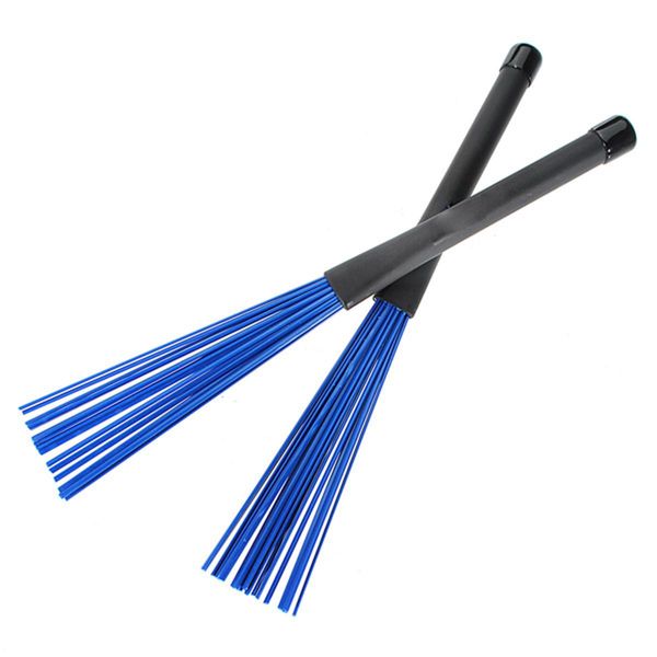 

wholesale-one pair of 32cm nylon retractable jazz drum brushes drumsticks with rubber handles