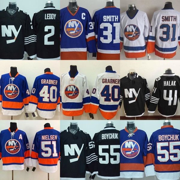 

factory outlet mens new york islanders nick leddy smith grabner jaroslav halak nielsen johnny boychuk black white blue ice hockey jerseys, Black;red