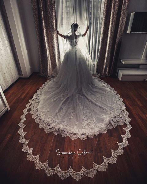 

изящные один слой 3 метра длиной фата с аппликациями края дешевые собор длина свадебные фаты для свадебные аксессуары, Black