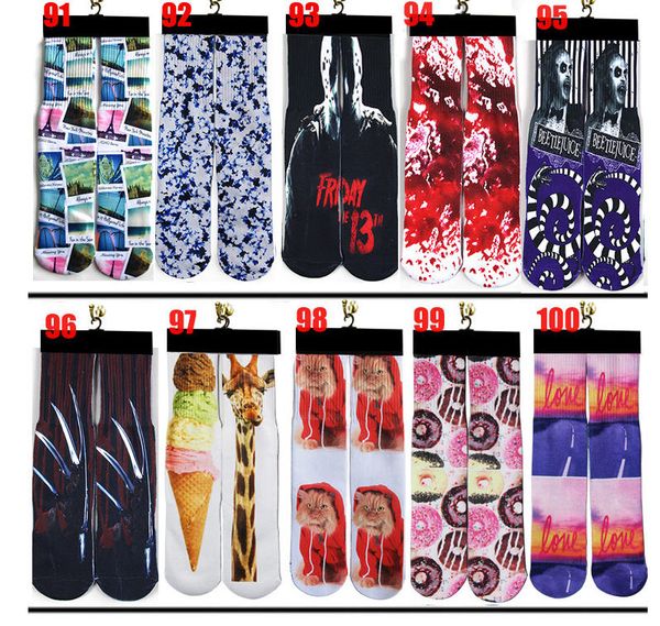 

wholesale men socks 3d printed designer socks european and american animal harajuku socks cute low cut ankle sock cartoon 800 styles, Black