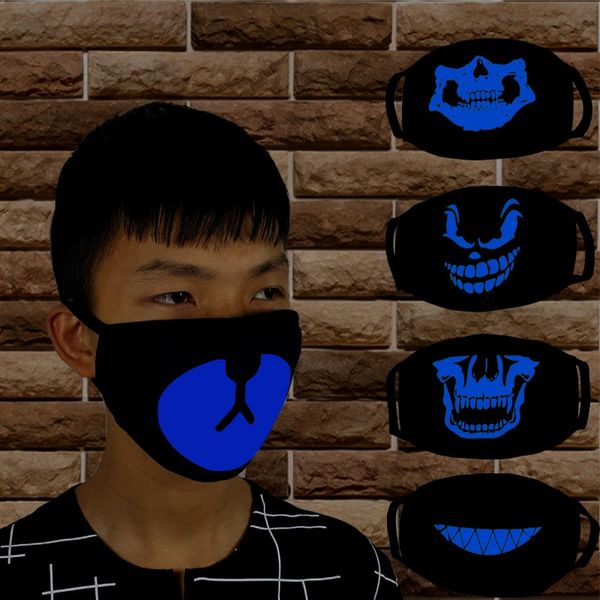

luminous half face mask soft dustproof thicken masks for men and women riding keep warm decoration supplies black 2 2ry bb