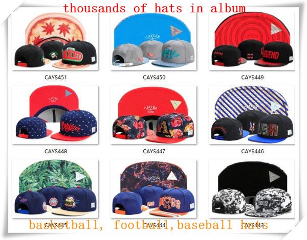 

новый snapback шляпы cap cayler сыновья snap back бейсбол футбол баскетбол повседневная шапки регулируемый размер груза падения выберите из, Blue;gray