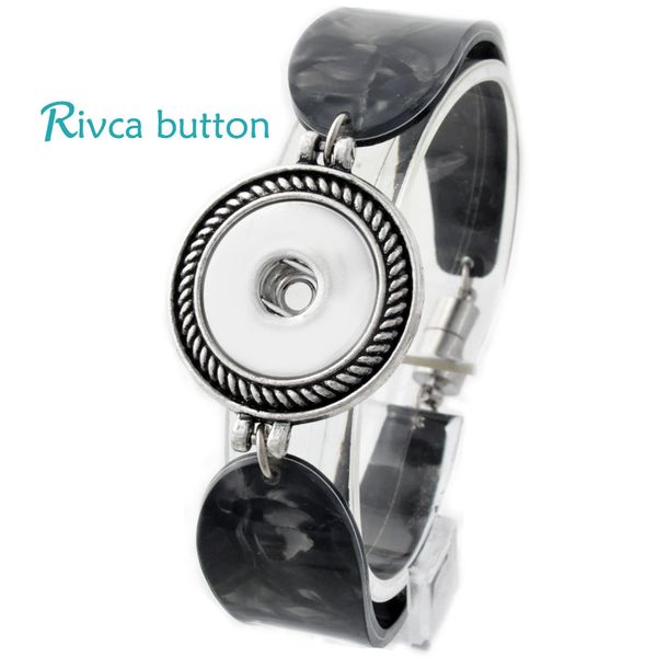 

wholesale-p00704 wholesale snap button bracelet for women design fashion magnetic charm bangles 18mm rivca snap button jewelry, Golden;silver