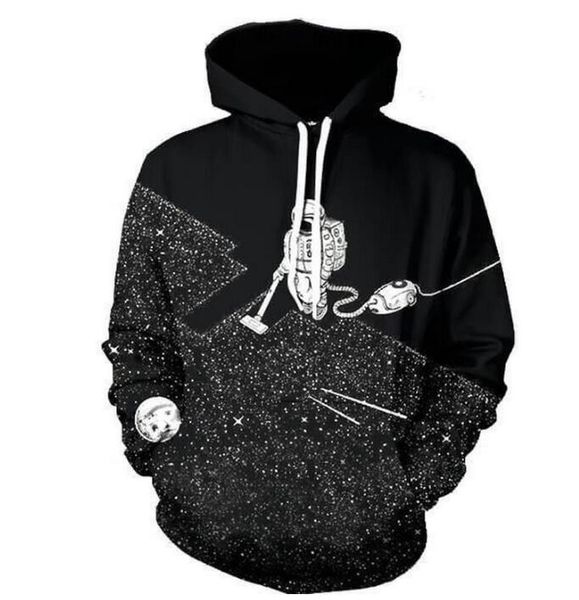 Großhandel - Frühling/Herbst Europäische Mode Flut Marke Hoodies Herren Sweatshirts 6XL 3D-Druck Astronaut Pullover mit Taschen Trainingsanzüge