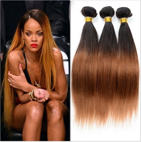 Straight 1b 30 Dark Roots Ombre Hair Extensions Malaysian Ombre