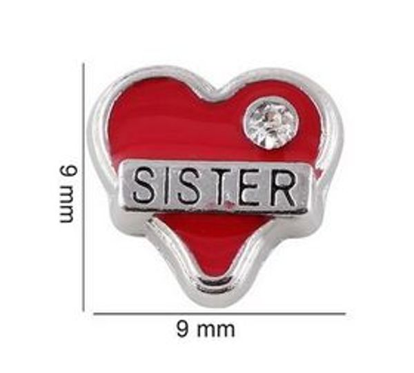 

20pcs/lot sister heart floating locket charms fit for glass magnetic memory floating locket pendant jewelrys making, Bronze;silver