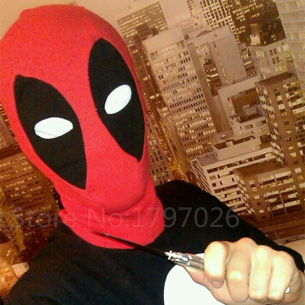 

2016 new arrival halloween deadpool mask cosplay costume headwear mask christmas gift for women men kids, Black;red
