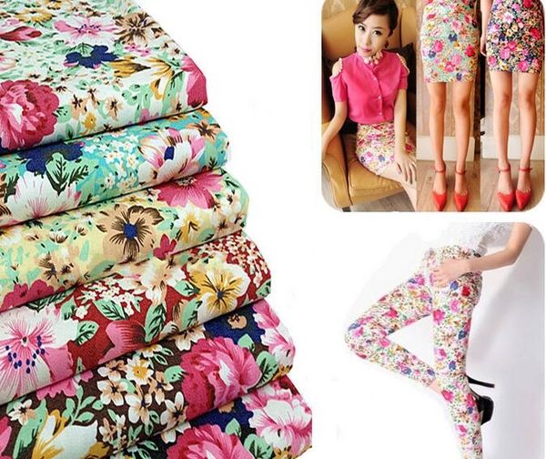 

wholesale 4 colour elastic printing imitation denim fabric, print satin fabric,tweed fabrics floral cotton fabric b201, Black;white