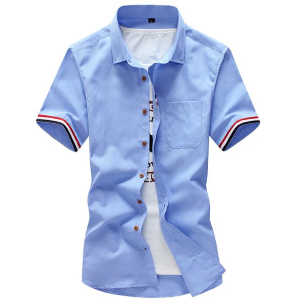 

wholesale- men shirt short sleeves 2017 brand shirts men casual hawaiian shirt male slim fit chemise mens camisas dress shirts plus size3xl, White;black