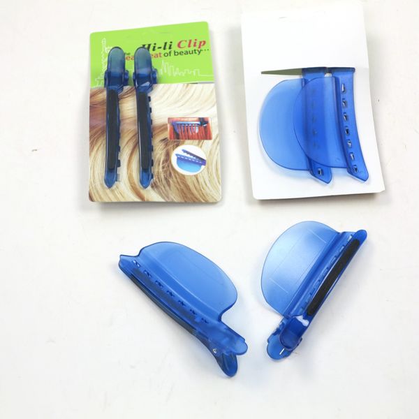 (2pcs / bolsa) frete grátis cor azul atacado plástico fácil velocidade separador clipes de cabelo ferramentas de estoperação seção clips instalação