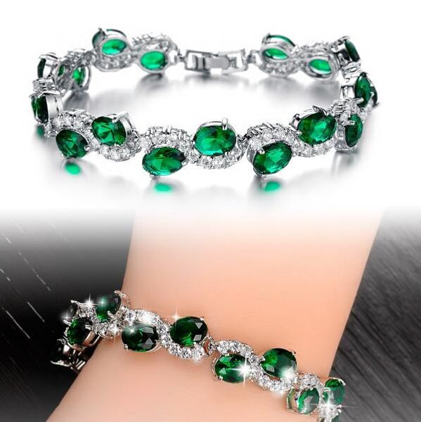 

fashion classical red crystal stone women bracelet brand fashion new crystal charm bracelets for women, Golden;silver