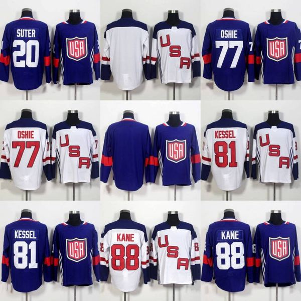 

77 TJ Oshie 81 Phil Kessel 88 Patrick Kane Jersey 2016 World Cup of Hockey Team USA Mens Hockey Jersey Cheap
