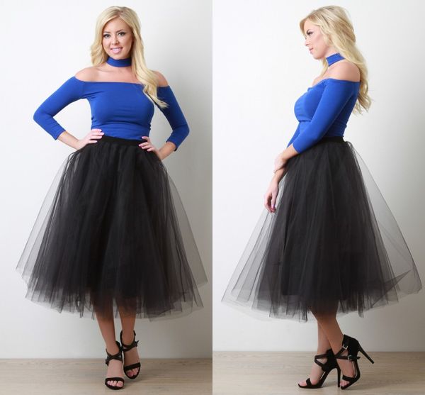 

gorgeous tulle layered black skirt for women 2017 summer tutu skirts elastic waist custom fit ball gown party dresses plus size