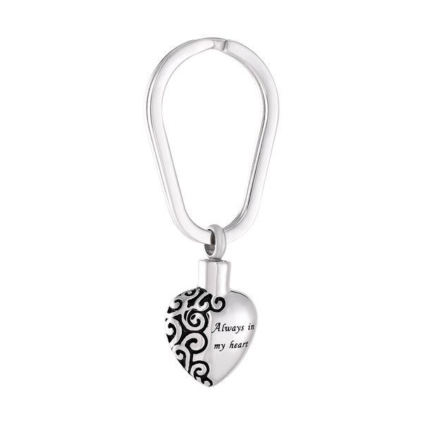 ijk2058 always in my heart cremation jewelry classic design heart urn memorial ash holder key ring for pet ashes sale, Slivery;golden