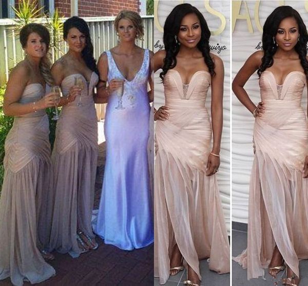 

2017 Cheap Bridesmaid Dresses Sweetheart Neck Mermaid Country Style Floor Length Summer Gowns Custom Chiffon Formal Party Evening Gowns