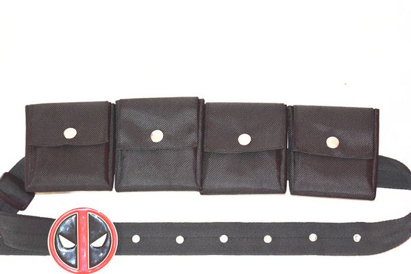 

deadpool belt with logo for cosplayer deadpool cosplay belt, Black;red