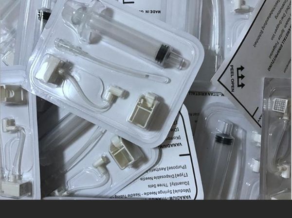 

new vanadium titanium crystal needle cartridge for high pressure injection device skin whitening needle mesotherapy meso gun, Black;white