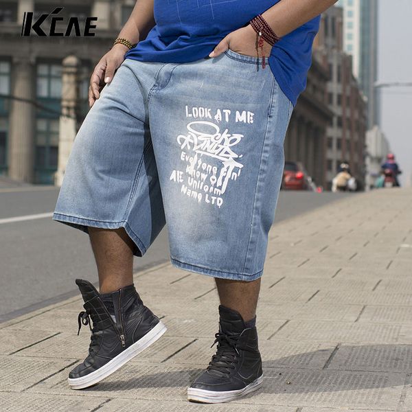 

wholesale-mens shorts plus size 30-46 100% cotton baggy jeans shorts men leisure denim shorts for big and tall men jogger, Blue