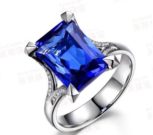 

[close]wholesale - victoria wieck luxury jewelry handmade men prong set 6ct sapphire cz diamond 925 sterling silver wedding band ring gift s, Slivery;golden