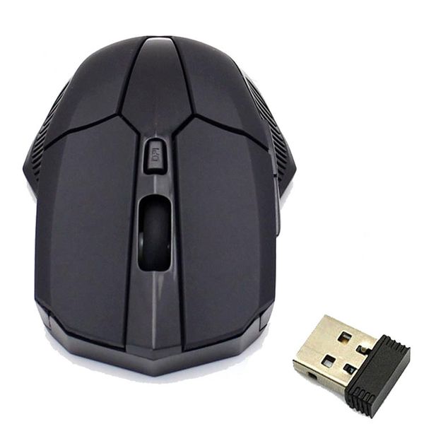 2,4 GHz 1600 DPI kabellose optische schwarze Maus + USB 2.0-Empfänger für PC Laptop