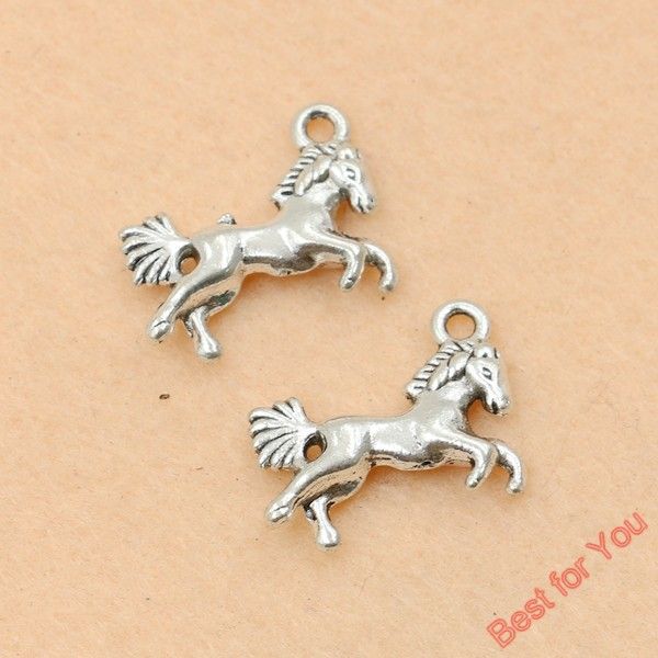 

80pcs tibetan silver tone 2-sided running horse charms pendants for jewelry making craft handmade 16x20mm jewelry making, Bronze;silver