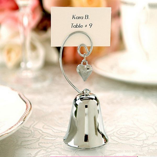 

other wedding favors metal bell place card/p holder with dangling heart seat clip party gifts table decoration