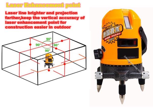 

wholesale-5 lines 6 points electronic laser level self-leveling,360 degree rotary cross level laser line/building tools with outdoor mode