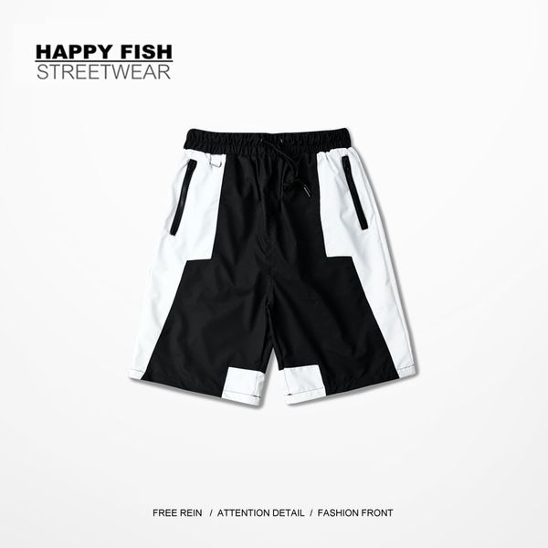 

wholesale-new arrival high street style mens shorts hip hop stakeboards dances basketball shorts patchwork compression short, White;black