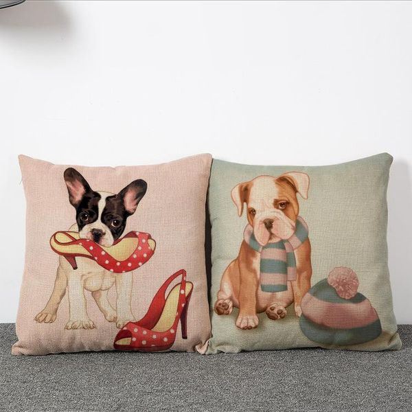 45cm Lovely Pug And Red High Heels Cotton Linen Fabric Waist