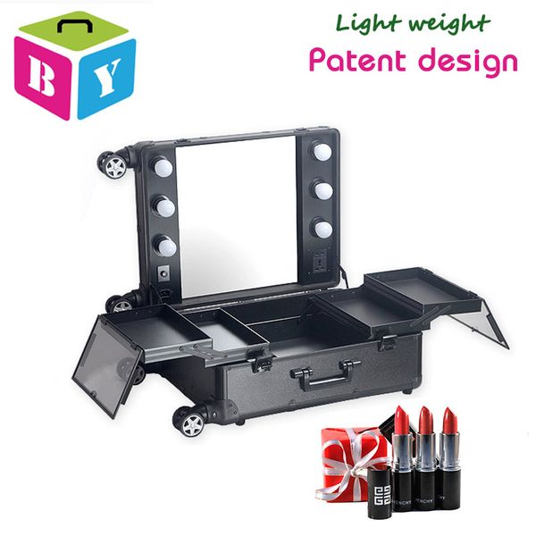 2019 Aluminum Frame Makeup Station Cosmetic Vanity Beauty Case With Light Bulbs Mirror Wheels Or Without 4 Legs Both Available From Boyamakeup6 - Aluminum Makeup Vanity Case With Light 2019 Aluminum Frame Makeup Station Cosmetic Vanity Beauty Case With Light Bulbs Mirror Wheels Or Without 4 Legs Both Available From Boyamakeup6 - Aluminum Makeup Vanity Case With Light