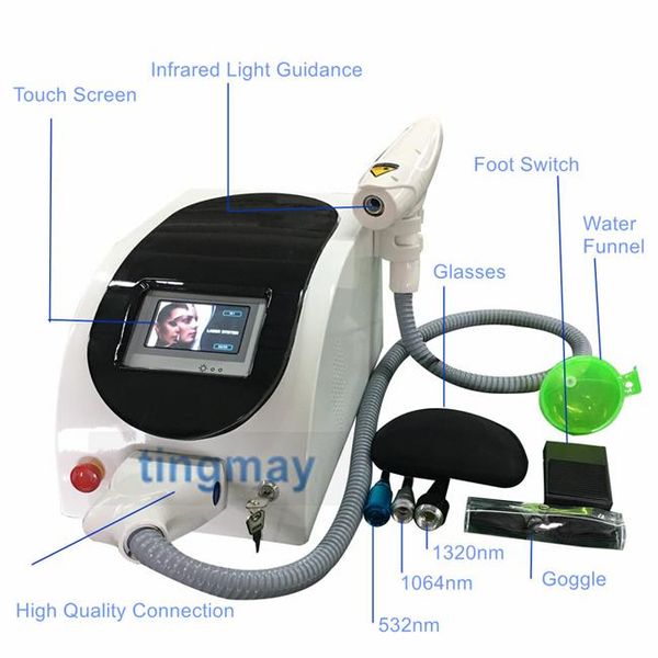 

q switch laser tattoo removal/1064/532/1320nm nd yag laser tatoo removal machine price, carbon peeling laser, Black