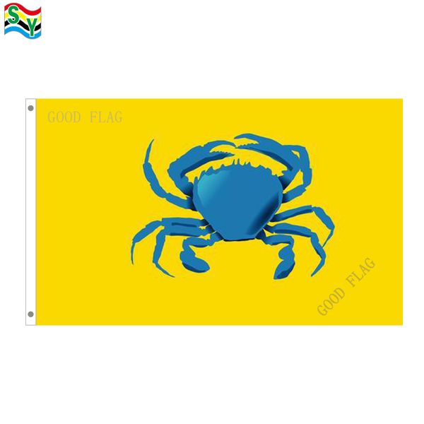 

goodflag crab yellow flags banner 3x5 ft 90*150cm polyster outdoor flag
