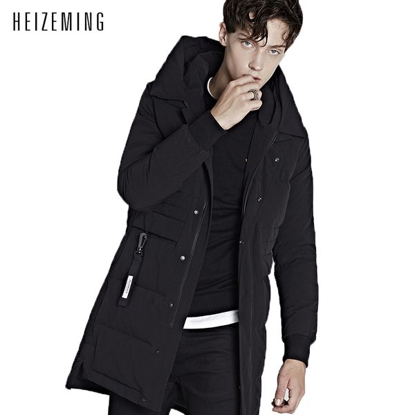 

wholesale- jacket men fashion zipper 2016 new brand long thick 80% for duck in the comfortable and warm coat, Black