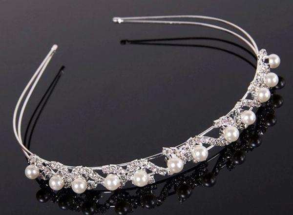 

new flower pearl ободки дети головной убор девушки свадебное платье аксессуары принцесса корона аксессуары для волос для девочек ленты для в, Silver