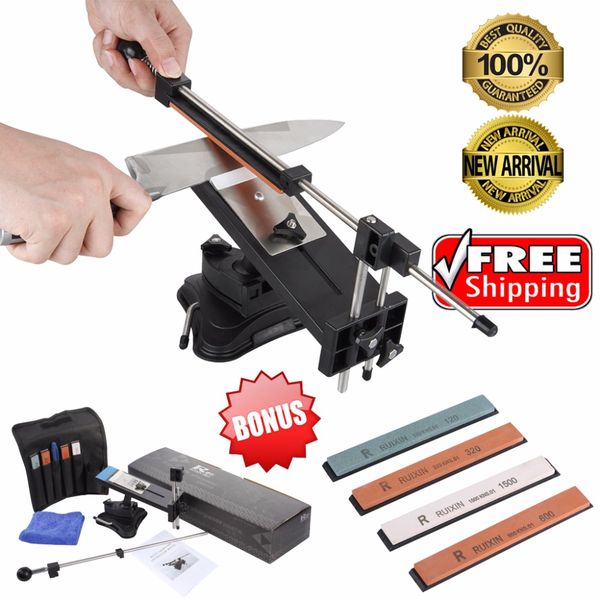 

wholesale-promotion ruixin pro ii updated chefs professional kitchen sharpening knife sharpener system fix-angle 4 whetstones