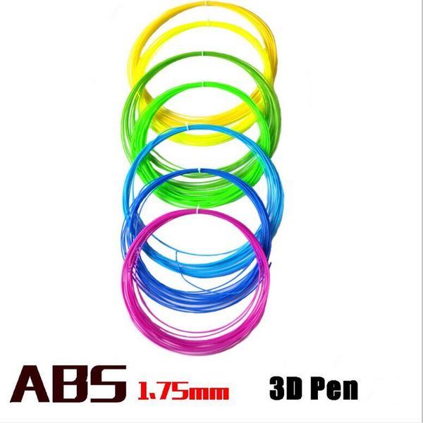 3D-Zeichenstift-Filament, 3D-Drucker, ABS-Filament, 10 m, 26 Farben, 1,75 mm, buntes Kunststoff-Gummi-Verbrauchsmaterial, 3D-Drucker-Stift-Filament